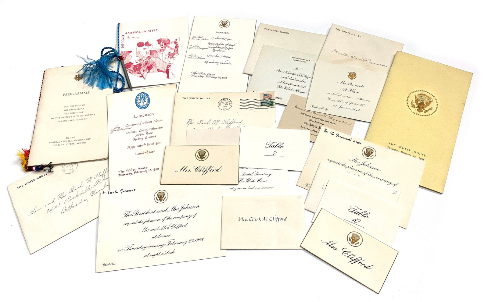 White House & Presidential Events - Collection of Invitations, Menus, Programs, and Place Cards (1 of 1)