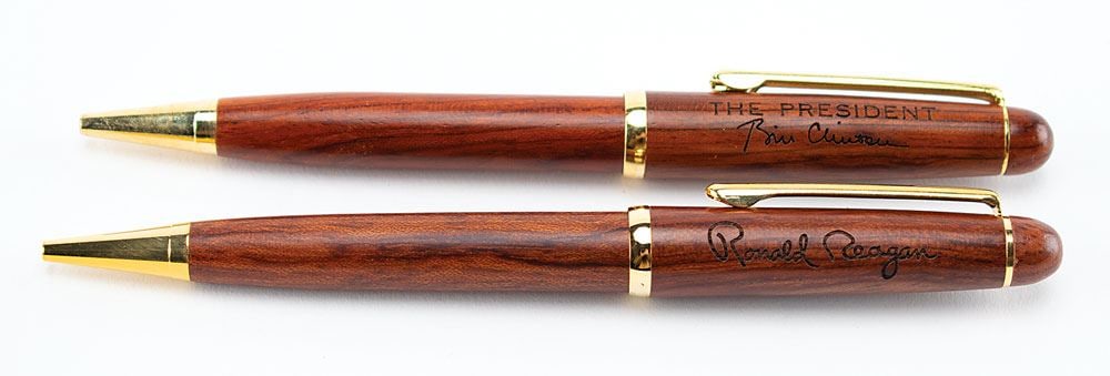 Ronald Reagan and Bill Clinton - Presidential Pens - Group of Two with Presentation Cases - 2