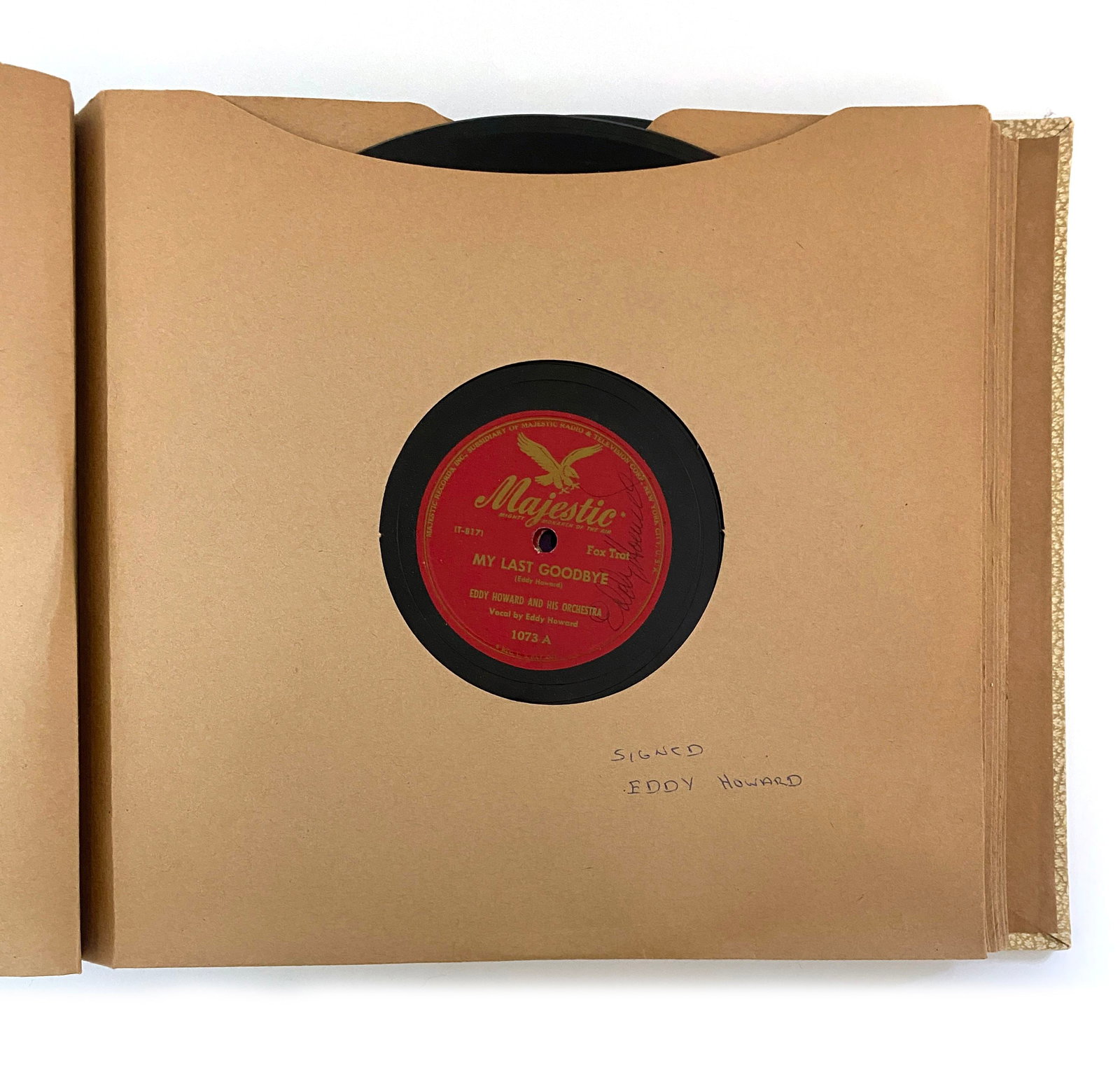 Big Band Orchestra Leaders - Collection of Seven Autographed 10-Inch Record Labels in Album - 7