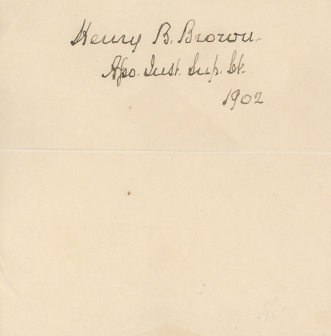 Henry B. Brown - U.S. Supreme Court Justice - Autographed 1902 Stationery Slip & Envelope - 2
