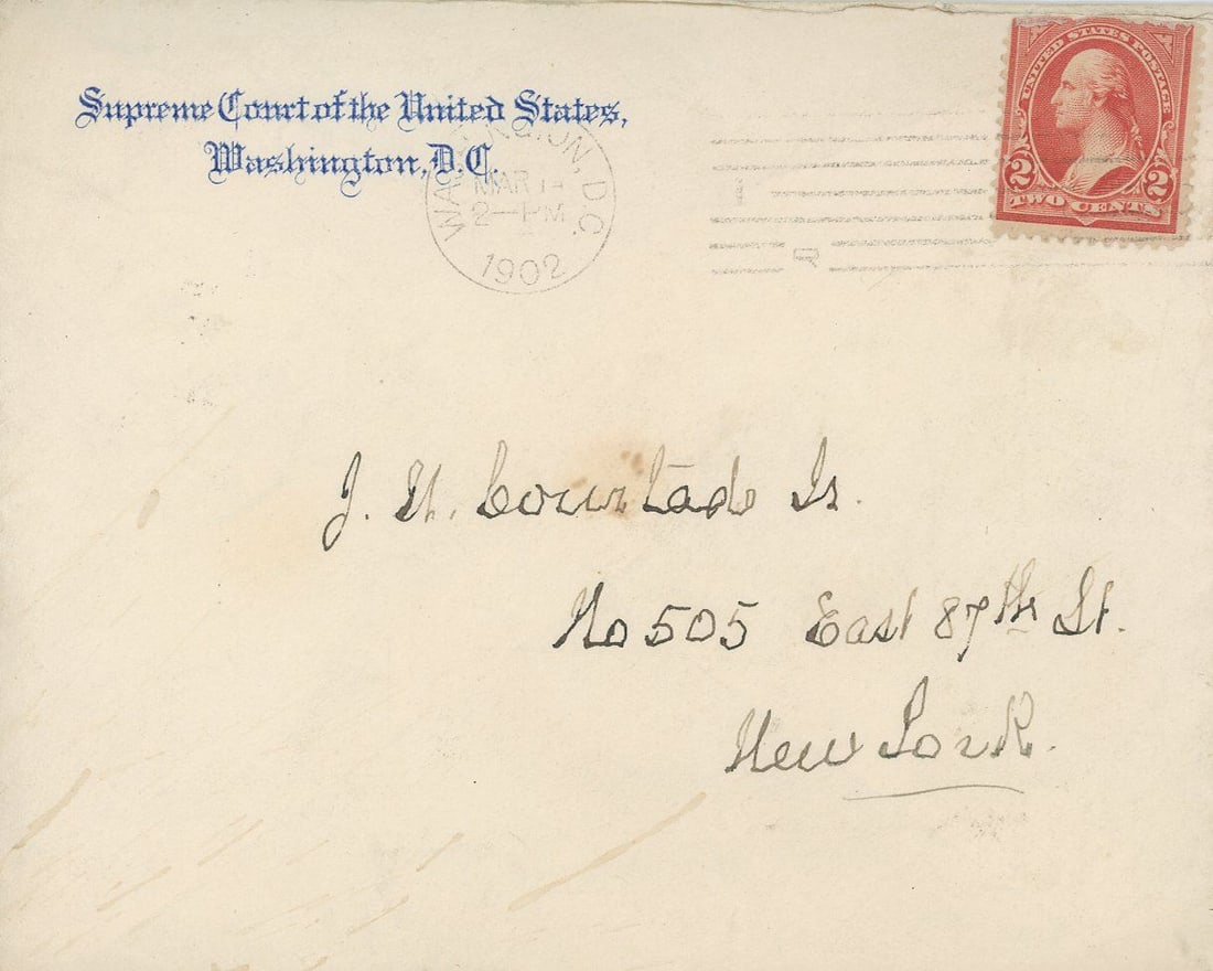 Henry B. Brown - U.S. Supreme Court Justice - Autographed 1902 Stationery Slip & Envelope - 3