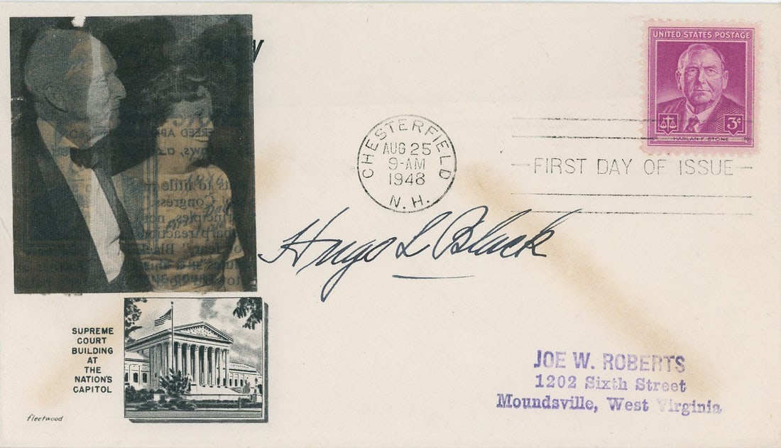 Hugo L. Black - U.S. Supreme Court Justice - Autographed Cover with Press Photos + - 2