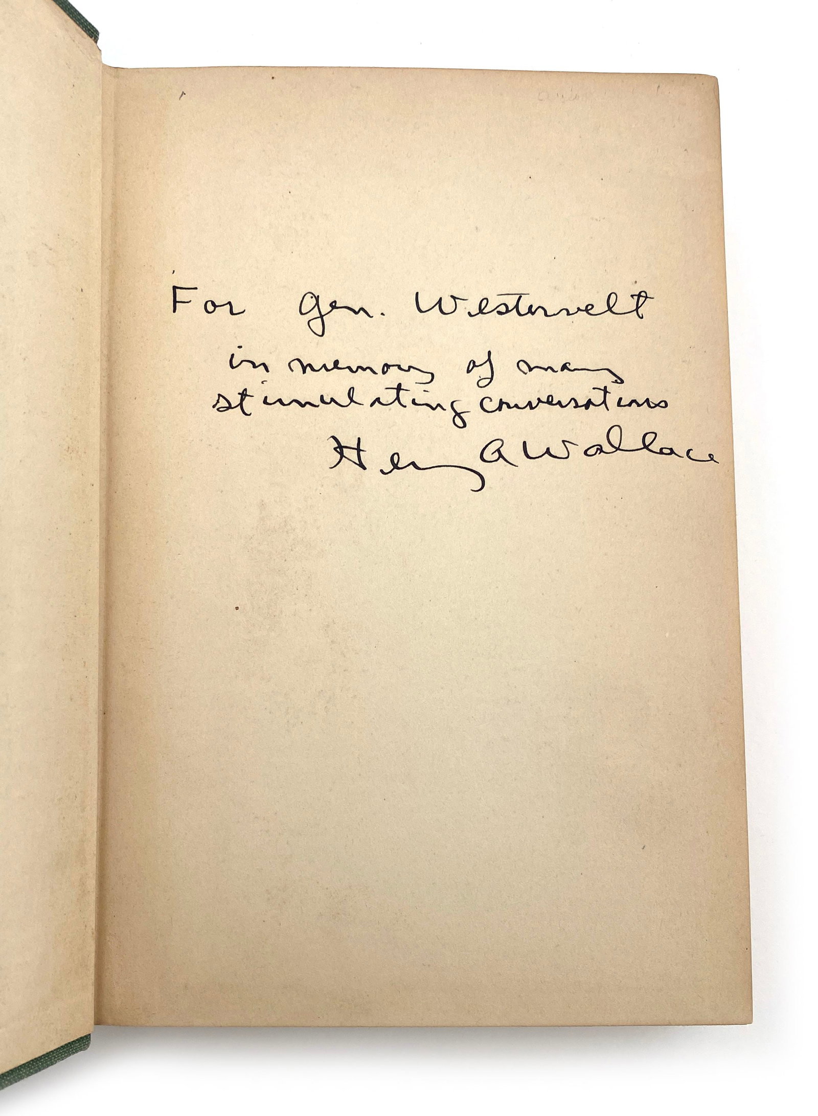 Henry A. Wallace - U.S. Vice President - New Frontiers Autographed Hardcover Book, 1934 - 2