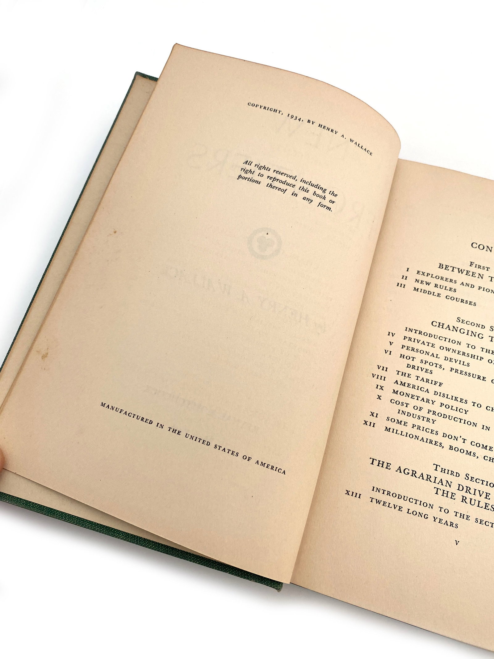 Henry A. Wallace - U.S. Vice President - New Frontiers Autographed Hardcover Book, 1934 - 3