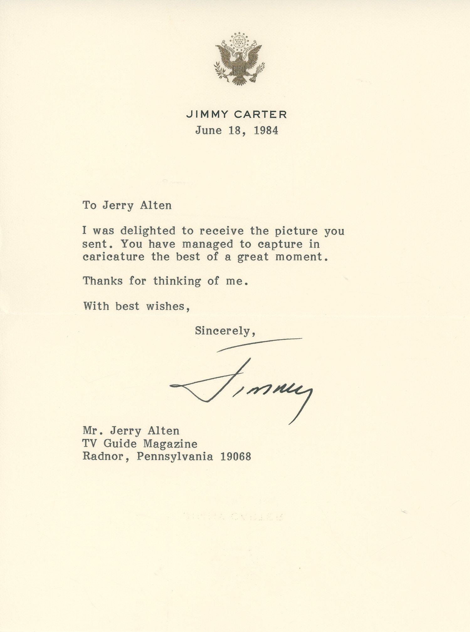 Jimmy Carter - President of the United States - Autographed Letter & Photograph - 2