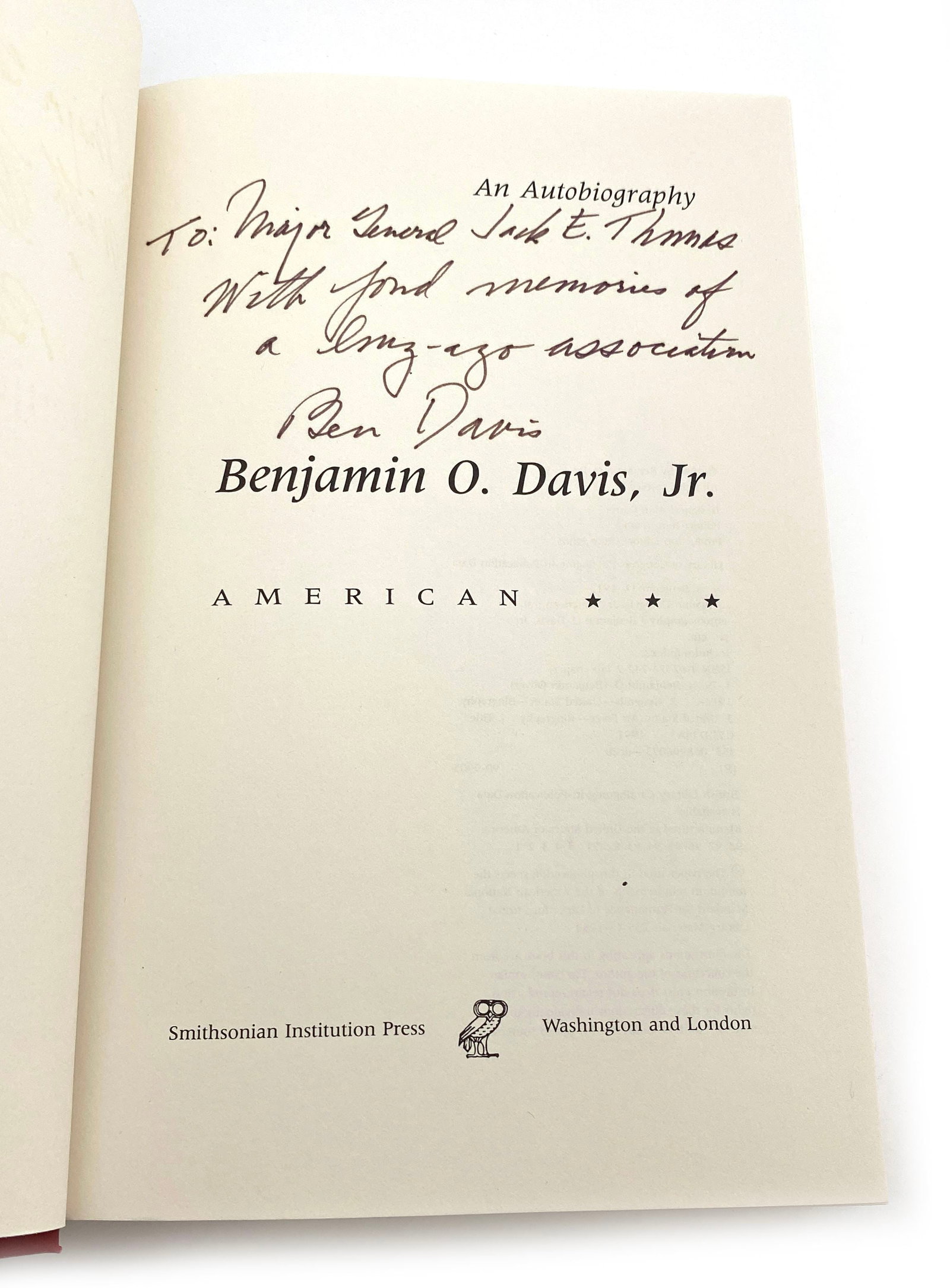 Benjamin O. Davis Jr. - Tuskegee Airmen Pioneer - Autographed American - 2