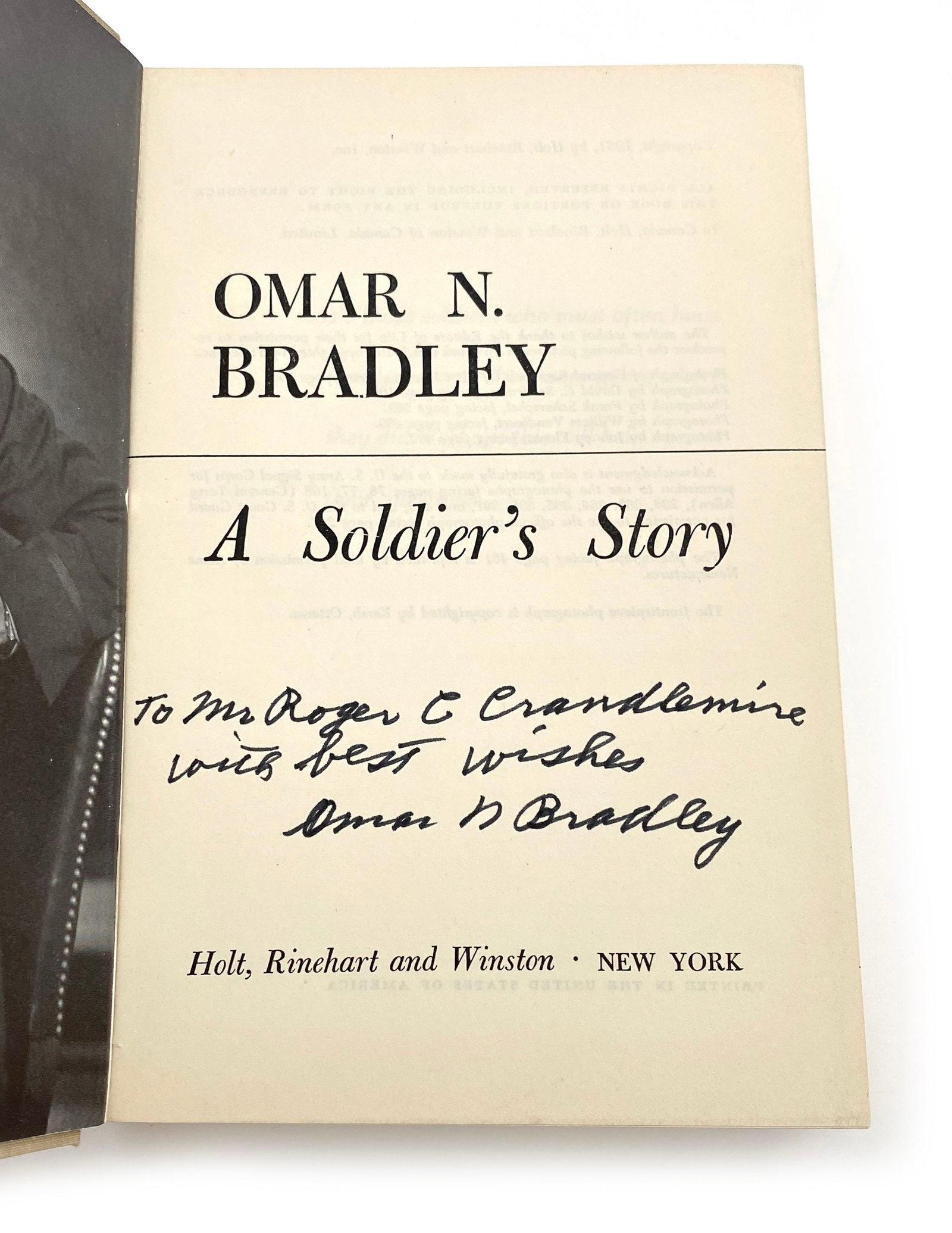 Omar N. Bradley - Five-Star General - Autographed A Soldier's Story, 1951 - 2