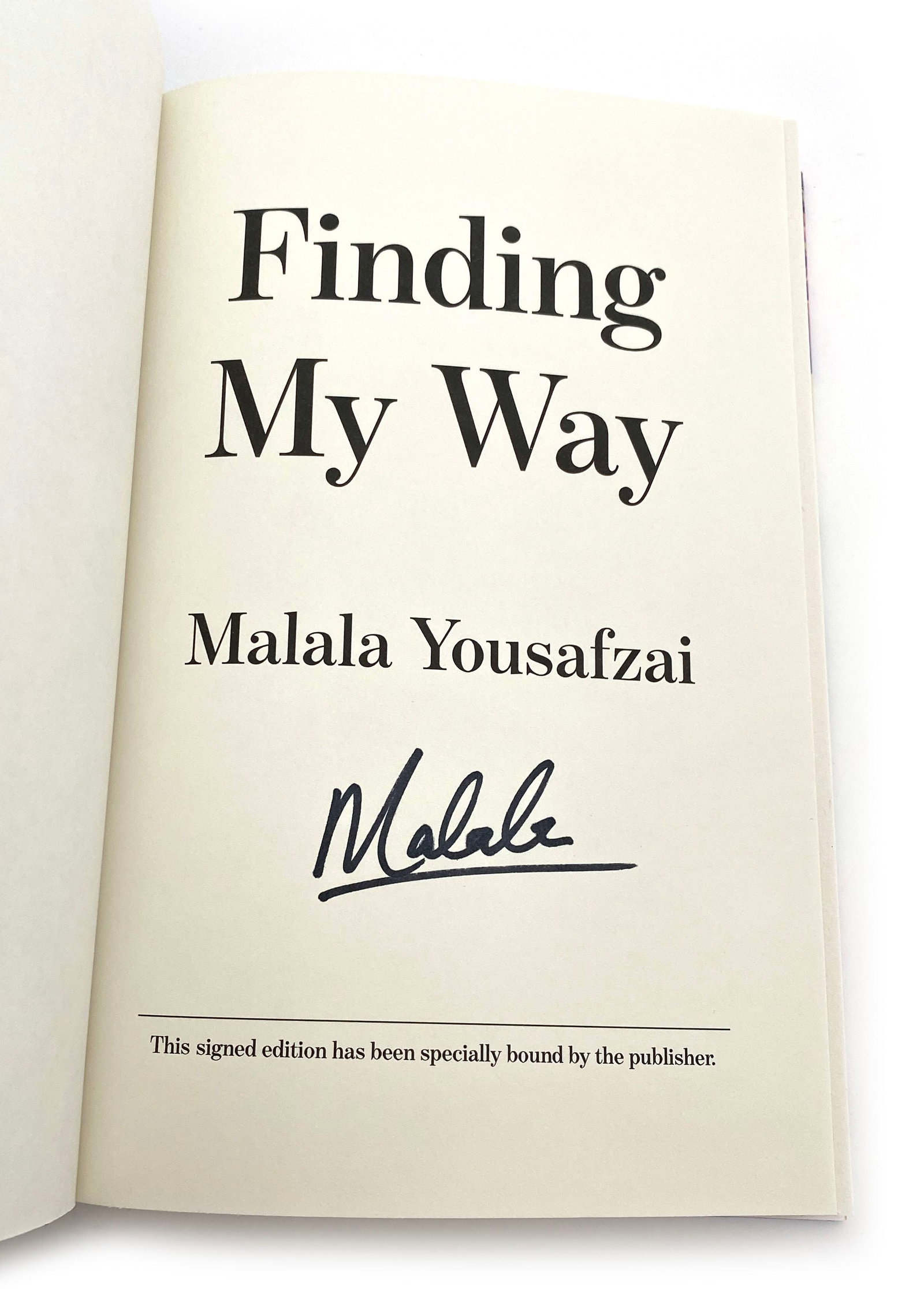 Malala Yousafzai – Nobel Peace Prize Laureate – Autographed “Finding My Way” - 2