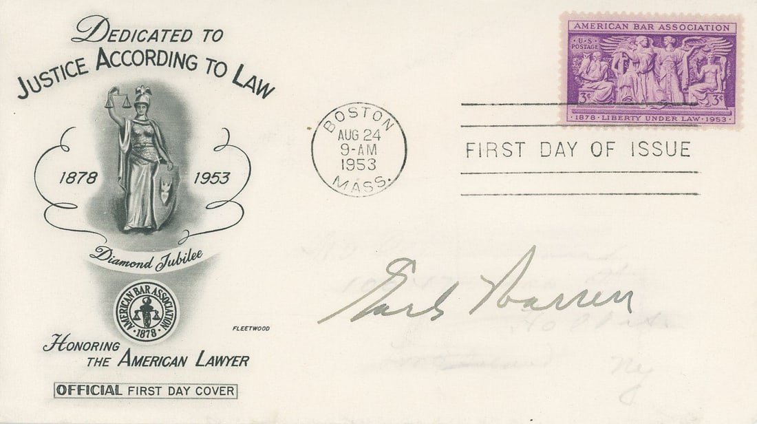 Earl Warren - Chief Justice of the United States - Autographed First Day Cover & Press Photo - 2