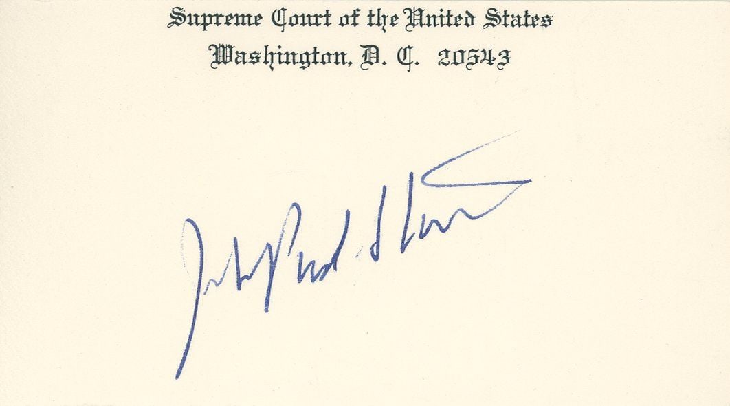 John Paul Stevens - Supreme Court Justice - Autographed Signed Cover & Card Pair - 3