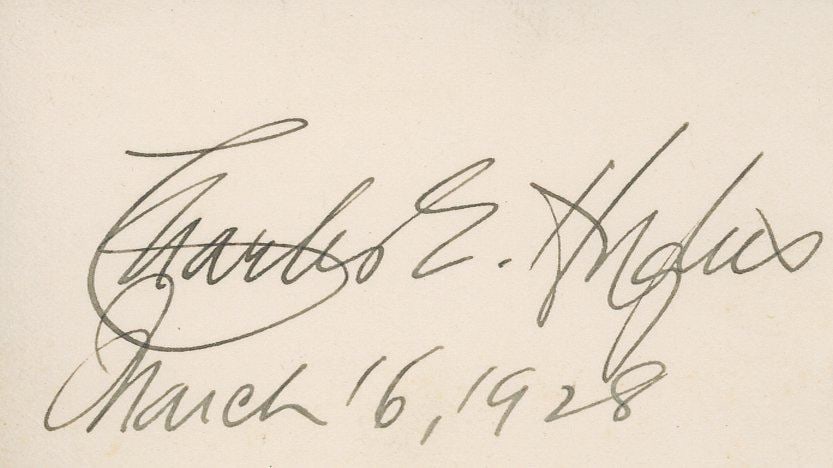 Charles Evans Hughes - Chief Justice - Autographed Card with First Day Cover - 2