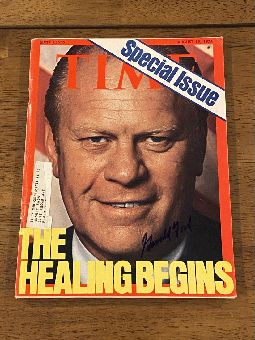 Time Magazine From August 19, 1974 SIGNED By Gerald Ford (1 of 2)