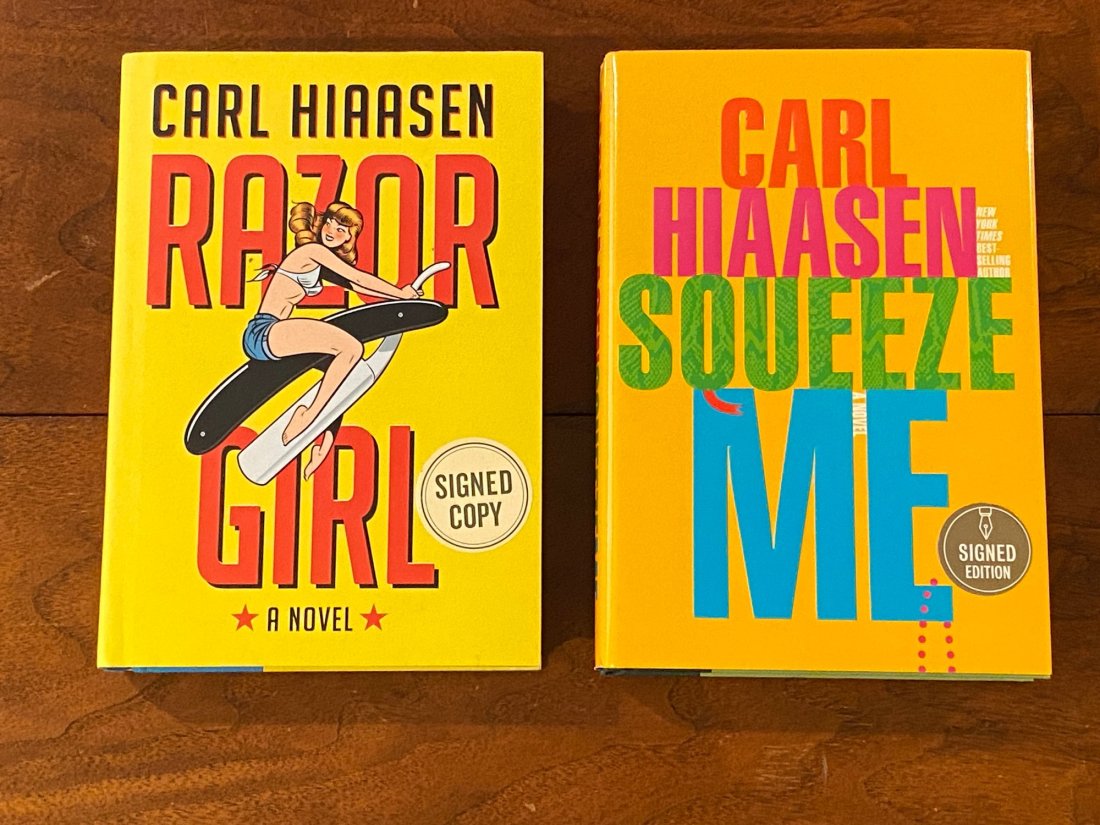 Razor Girl & Squeeze Me By Carl Hiaasen SIGNED First Editions (1 of 10)