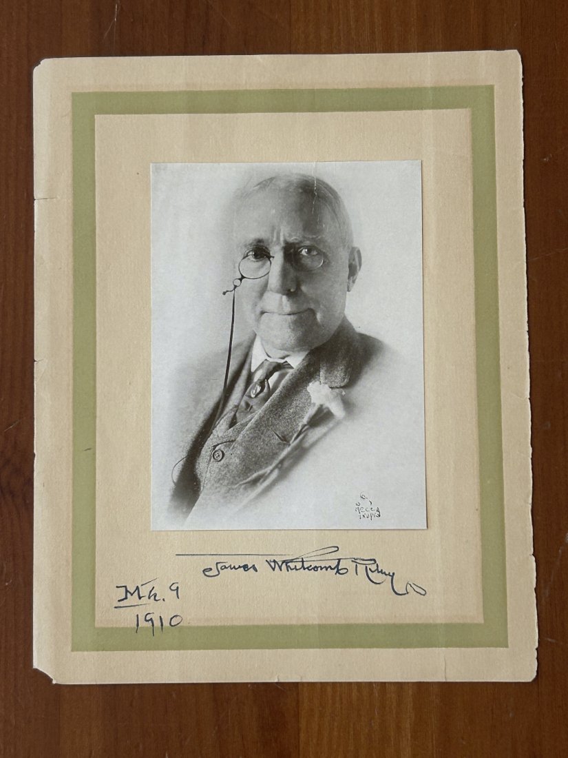 James Whitcomb Riley Autograph With Photo Dated 1910 (1 of 3)