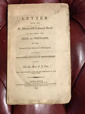 A Letter From The Rt. Honourable Edmund Burke Containing Articles Of Impeachment