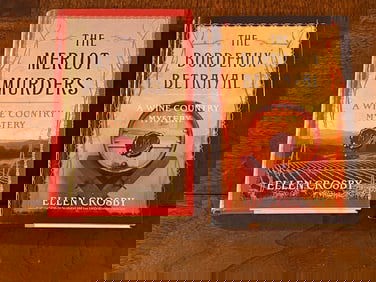 The Merlot Murders & The Bordeaux Betrayal By Ellen Crosby SIGNED Editions