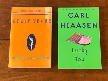 Strip Tease & Lucky You By Carl Hiaasen SIGNED Advance Reader's Editions