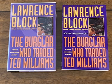 The Burglar Who Traded Ted Williams By Lawrence Block SIGNED 1st Edition & Rare Limited Edition ARC