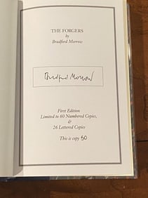 The Forgers By Bradford Morrow SIGNED Limited Numbered First Edition #50/60