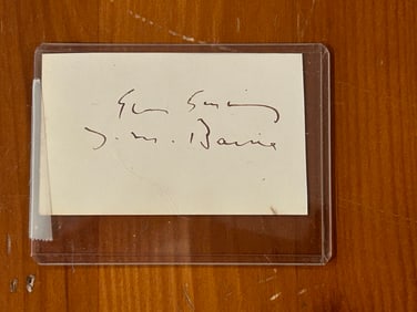 Peter Pan Author J. M. Barrie Cut Signature