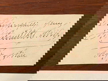 Hamilton Fish Cut Signature - Secretary Of State Under Ulysses S. Grant & Former Governor Of New Yor