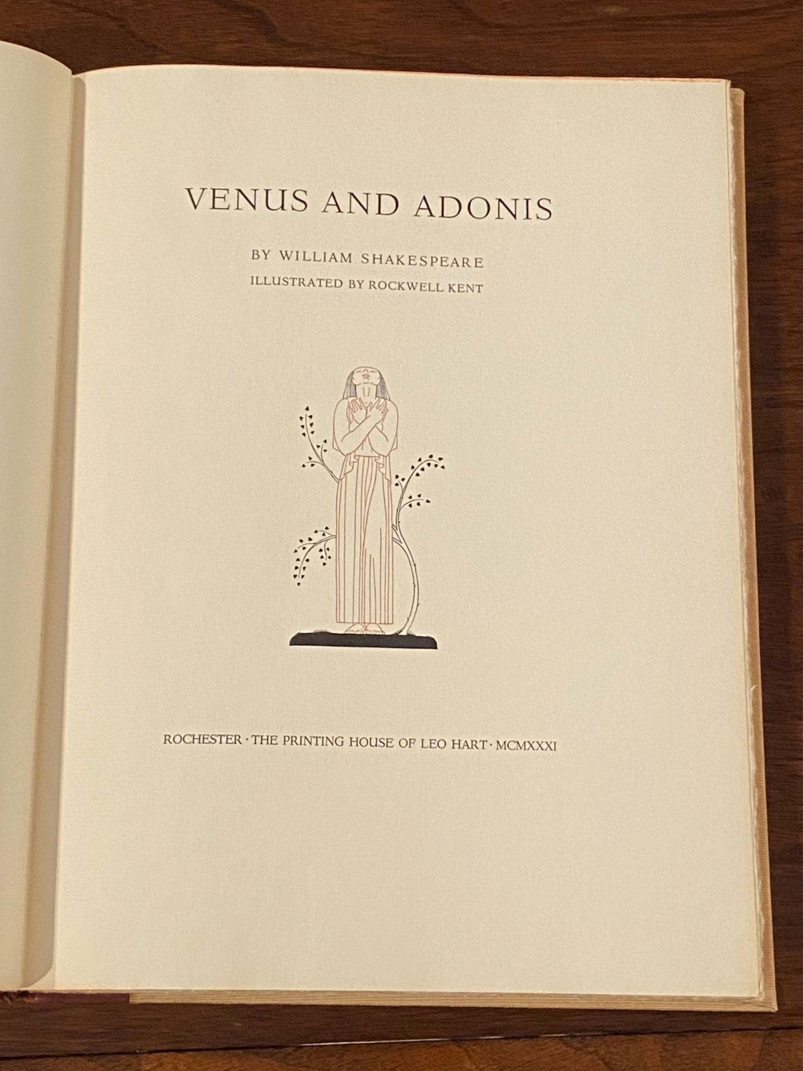 Venus And Adonis By William Shakespeare Illustrated & SIGNED By Rockwell Kent Limited Numbered Ed. (1 of 8)