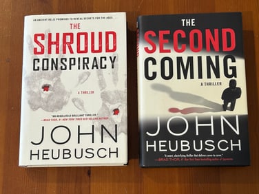 The Shroud Conspiracy & The Second Coming by John Heubusch SIGNED First Editions