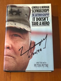 It Doesn't take A Hero by General H. Norman Schwarzkopf SIGNED First Edition