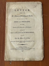 A Letter From The Rt. Honourable Edmund Burke Containing Articles Of Impeachment