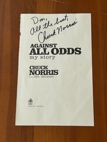 Chuck Norris SIGNED & Inscribed Disbound Title Page