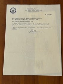 Department Of The Navy Typed Letter SIGNED by G. D. Anderson With Envelope