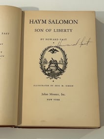 Haym Salomon Son Of Liberty by Howard Fast SIGNED First Edition