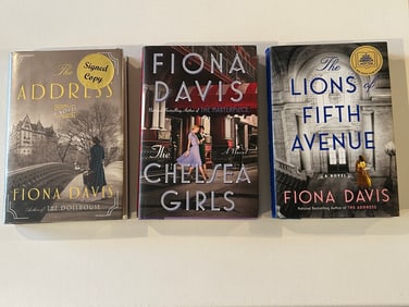 The Address, The Chelsea Girls & The Lions Of Fifth Avenue by Fiona Davis SIGNED First Editions