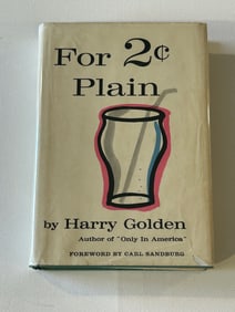 For 2 Cents Plain by Harry Golden SIGNED & Inscribed First Edition