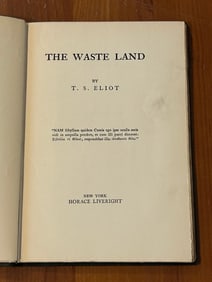 The Waste Land by T. S. Eliot Third Printing