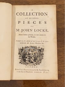 A Collection Of Several Pieces Of Mr. John Locke RARE First Edition First Printing 1720