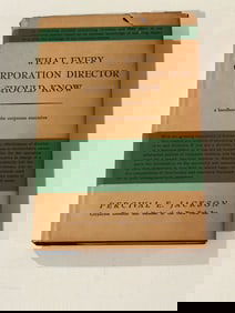 What Every Corporation Director Should Know by Percival E. Jackson SIGNED First Edition