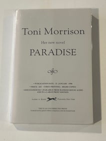Paradise by Toni Morrison SIGNED Uncorrected Proof First Edition