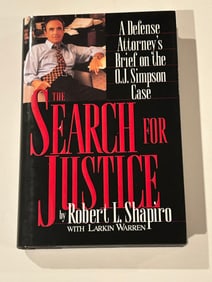 Search For Justice by Robert L. Shapiro SIGNED & Inscribed To Katie Couric First Edition