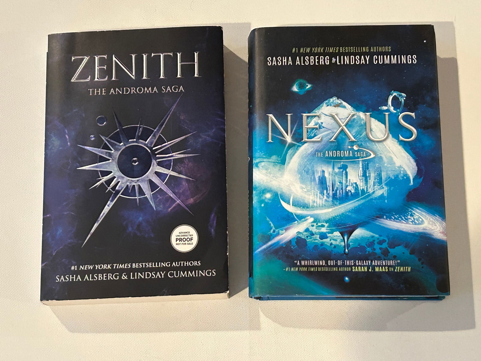 Zenith & Nexus by Sasha Alsberg & Lindsay Cummings SIGNED First Editions: Sasha Alsberg & Lindsay Cummings SIGNED First Editions Zenith The Androma Saga SIGNED Advance Uncorrected Proof published by Harlequin Teen, Don Mills, 2018. Nexus The Androma Saga SIGNED & Inscribed