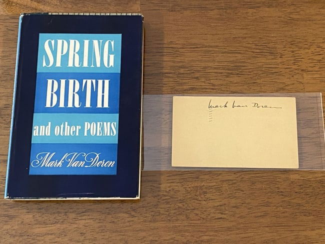 Spring Birth And Other Poems By Mark Van Doren First Edition With Laid In SIGNATURE (1 of 8)