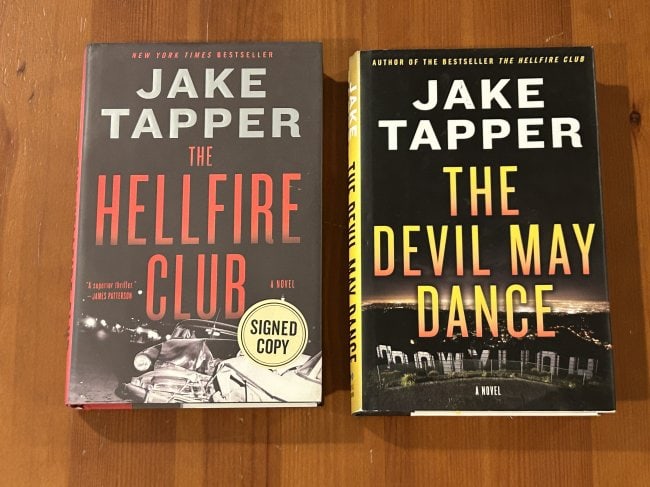 The Hellfire Club & The Devil May Dance by Jake Tapper SIGNED First Editions: The Hellfire Club & The Devil May Dance by Jake Tapper SIGNED First Editions published by Little, Brown, New York, 2018, 2021. Dimensions: 11" x 9" x 6"