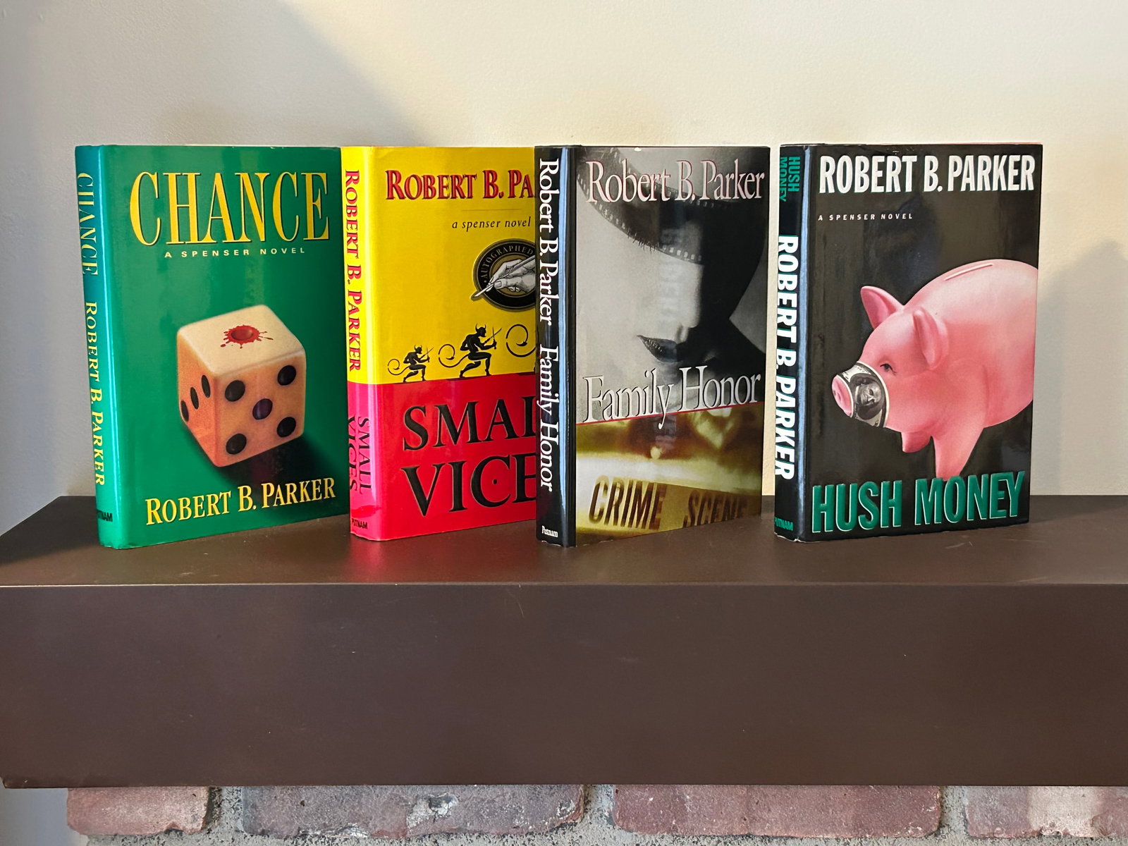 Robert B. Parker SIGNED First Editions: Chance, Family Honor, Small Vices & Chance SIGNED First Editions published by G. P. Putnam's Sons, New York, 1996, 1997, 1999, 1999 Dimensions: 11" x 9" x 8"