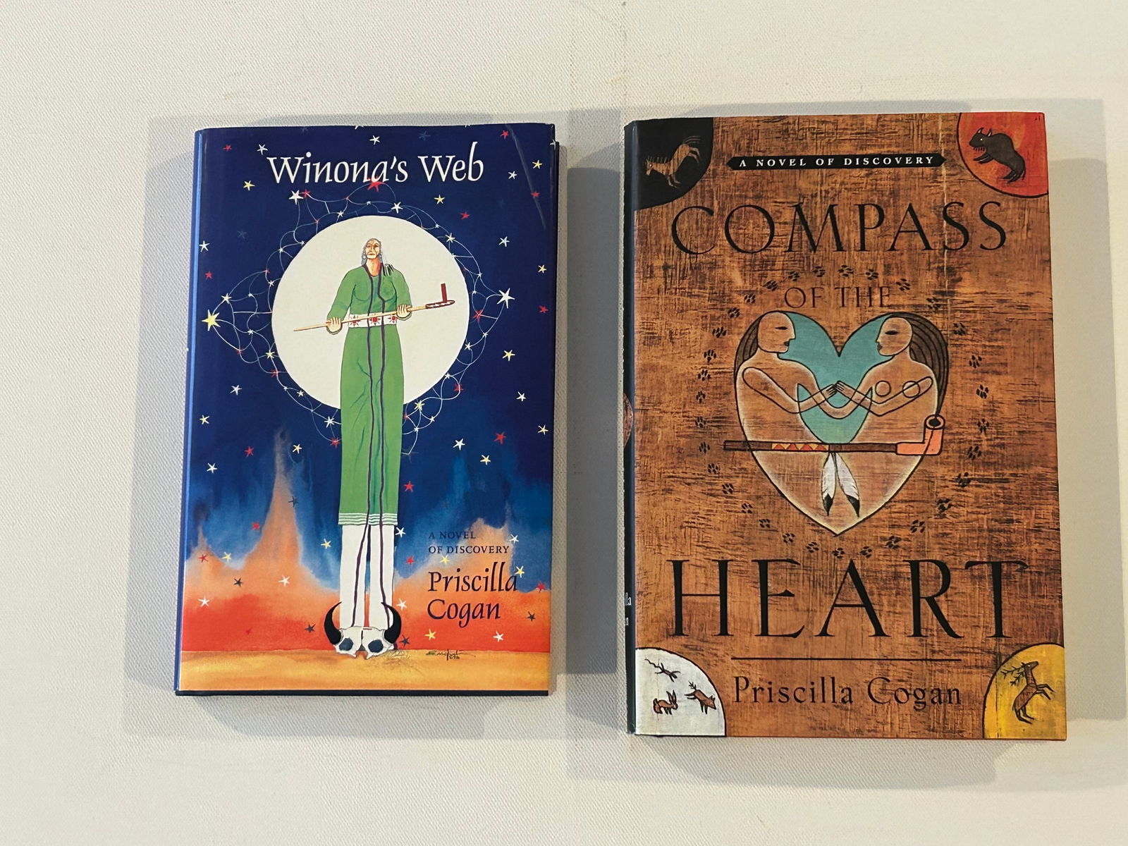 Priscilla Cogan SIGNED First Editions: Winona's Web by Priscilla Cogan SIGNED First Edition published by Face To Face Books, Mount Horeb, 1996. Compass Of The Heart By Priscilla Cogan SIGNED First Edition published by Simon & Schuster, New