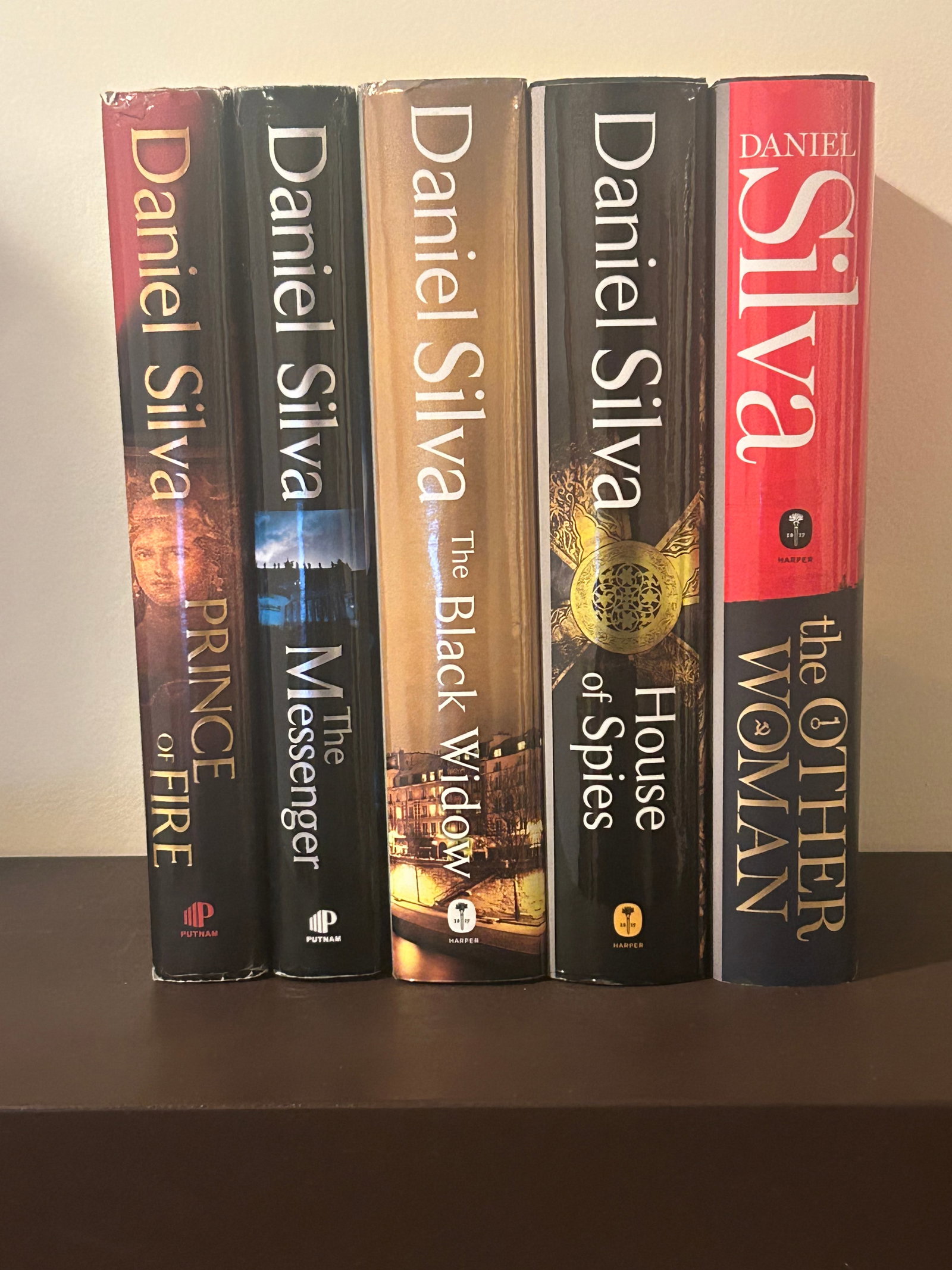 Daniel Silva SIGNED First Editions: Prince Of Fire, The Messenger, The Black Widow, House Of Spies & The Other Woman SIGNED First Editions published by G. P. Putnam's Sons & harper, New York, 2005, 2006, 2016, 2017, 2018. Dimensions: