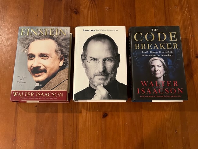 Walter Isaacson SIGNED Editions - Einstein, Steve Jobs, The Code Breaker: Walter Isaacson SIGNED Editions: Einstein By Walter Isaacson SIGNED Second Printing published by Simon & Schuster, New York, 2007. Steve Jobs By Walter Isaacson SIGNED Edition Later Printing published