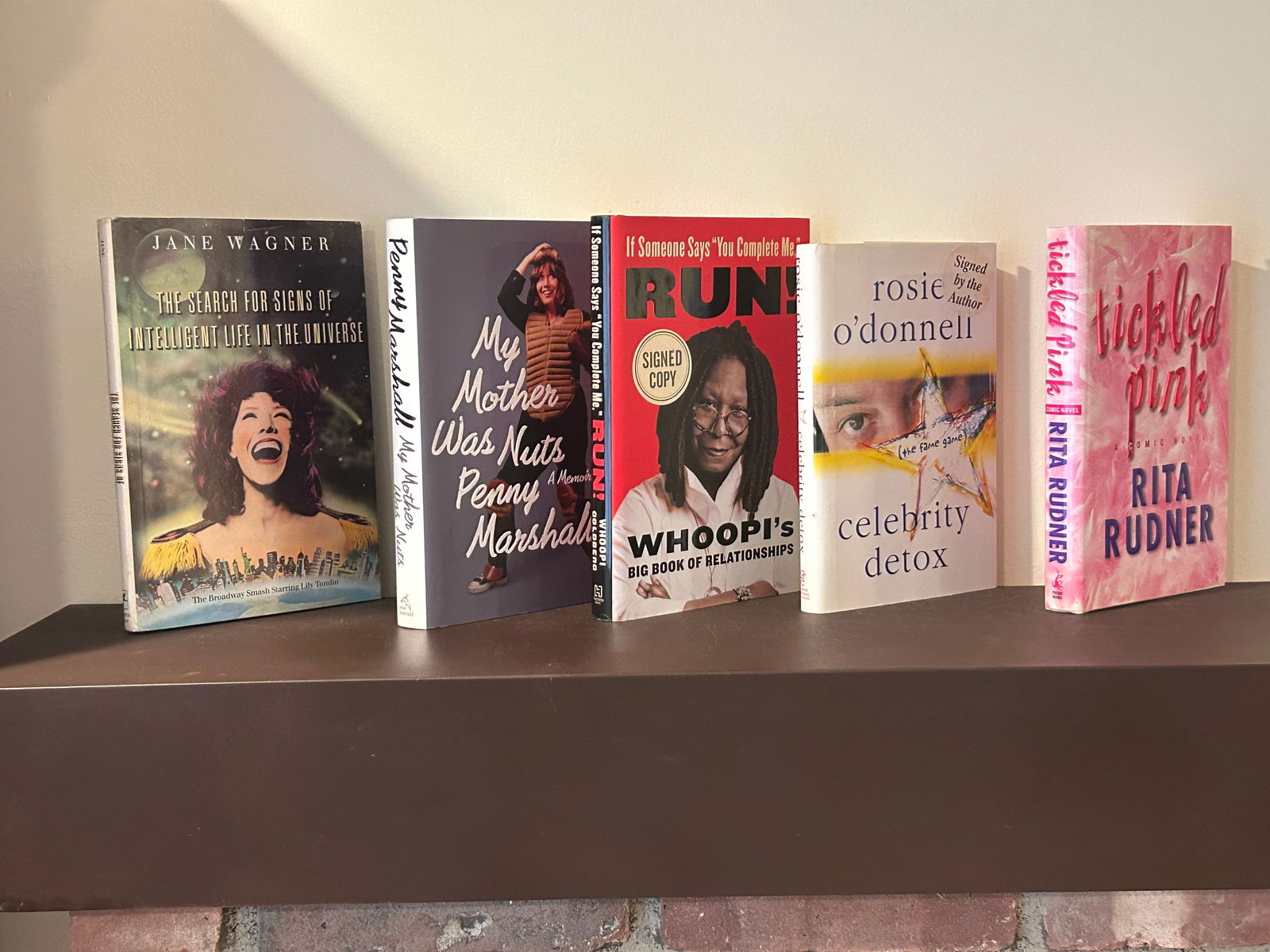 Performing Arts - Comedians SIGNED Editions: Tickled Pink by Rita Rudner SIGNED & Inscribed First Edition. Celebrity Detox by Rosie O'Donnell SIGNED First Edition. If Someone Says "You Complete Me," Run! by Whoopi Goldberg SIGNED First Edition.