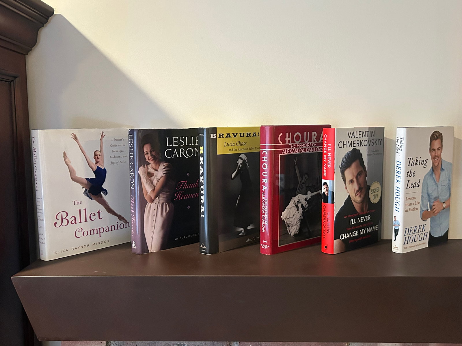 Performing Arts - Dancing & Dancers SIGNED First Editions: Taking The Lead by Derek Hough SIGNED First Edition. I'll Never Change My Name by Valentin Chmerkovskiy SIGNED First Edition. Choura The Memoirs Of Alexandra Danilova SIGNED First Edition. Bravura! Lu