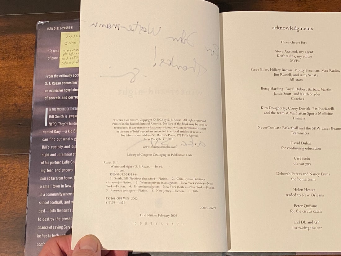 S. J. Rozan SIGNED First Editions - 7