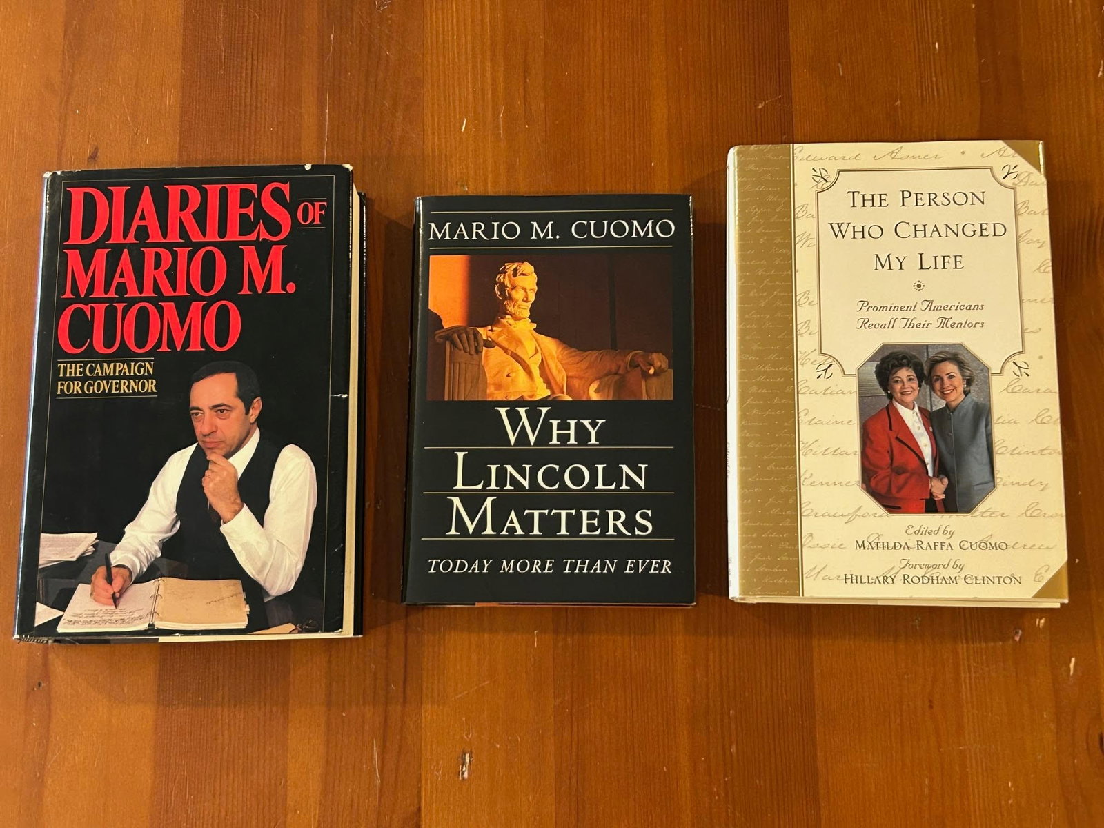 (New York) Mario M. Cuomo & Matilda Raffa Cuomo SIGNED Editions: Diaries Of Mario M. Cuomo The Campaign For Governor By Mario Cuomo SIGNED & Inscribed Second Printing published by Random House, New York, 1984 (tears to jacket). Why Lincoln Matters Today More Than E
